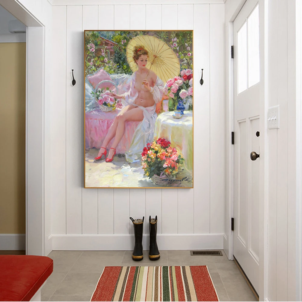 Картина маслом на холсте Citon Раскрашивание Konstantin Razumov голая леди удерживающая
