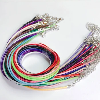 

Handmade Adjustable Multicolors Leather Cord Lobster Clasp Chain Pendant Necklace Charms for Jewelry Finding 20pcs/lot 50cm