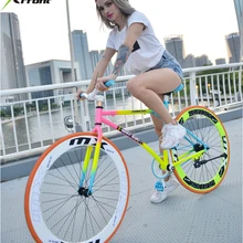 X-передний бренд красочные углеродистая сталь 26 дюймов фиксированная передача задняя педаль тормоза bicicleta студенческий велосипед дорожный велосипед