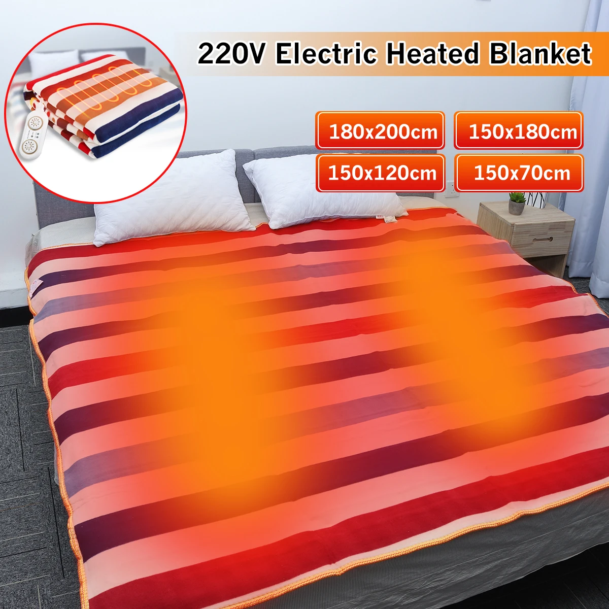 3/2/1 person 220V Bed Electric Heated Blanket Heating Mat Winter Warmer Thermostat Carpet Single Double Bedroom Carpets Mat