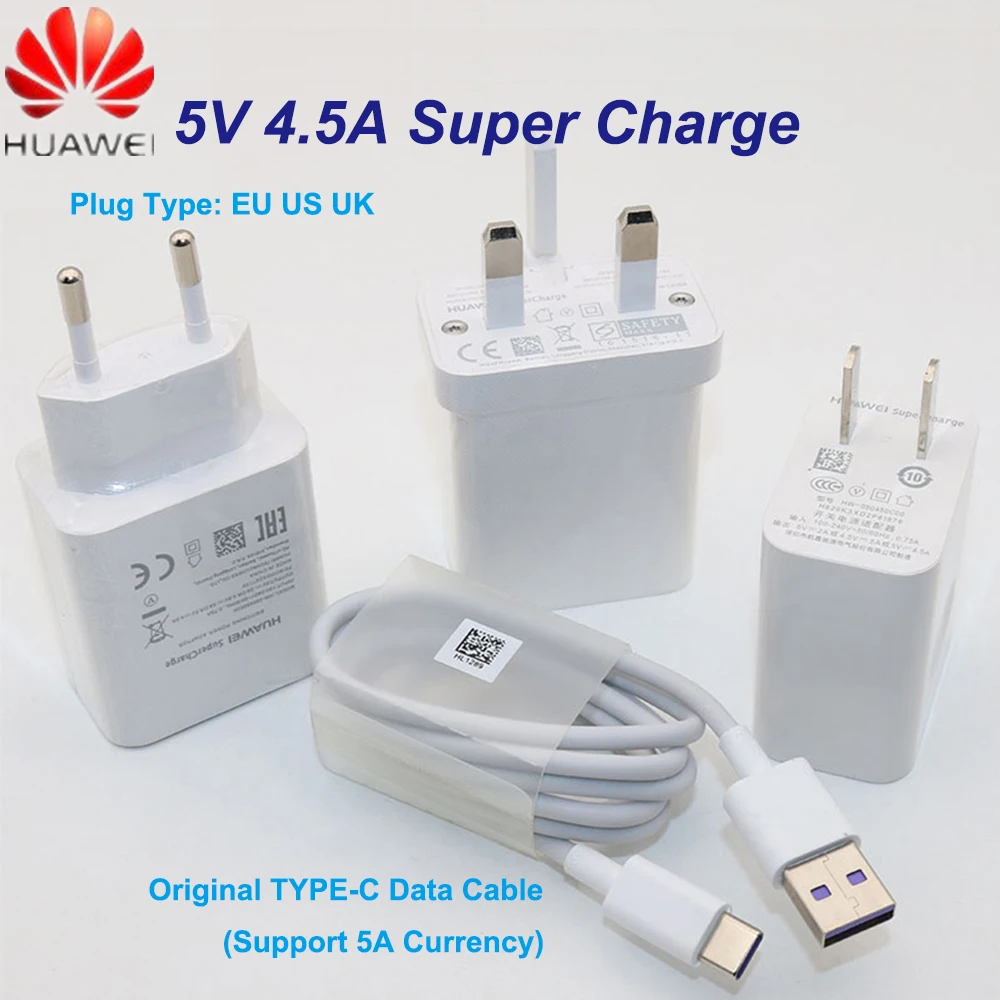 Оригинальное настенное зарядное устройство HUAWEI Supercharge адаптер быстрой зарядки