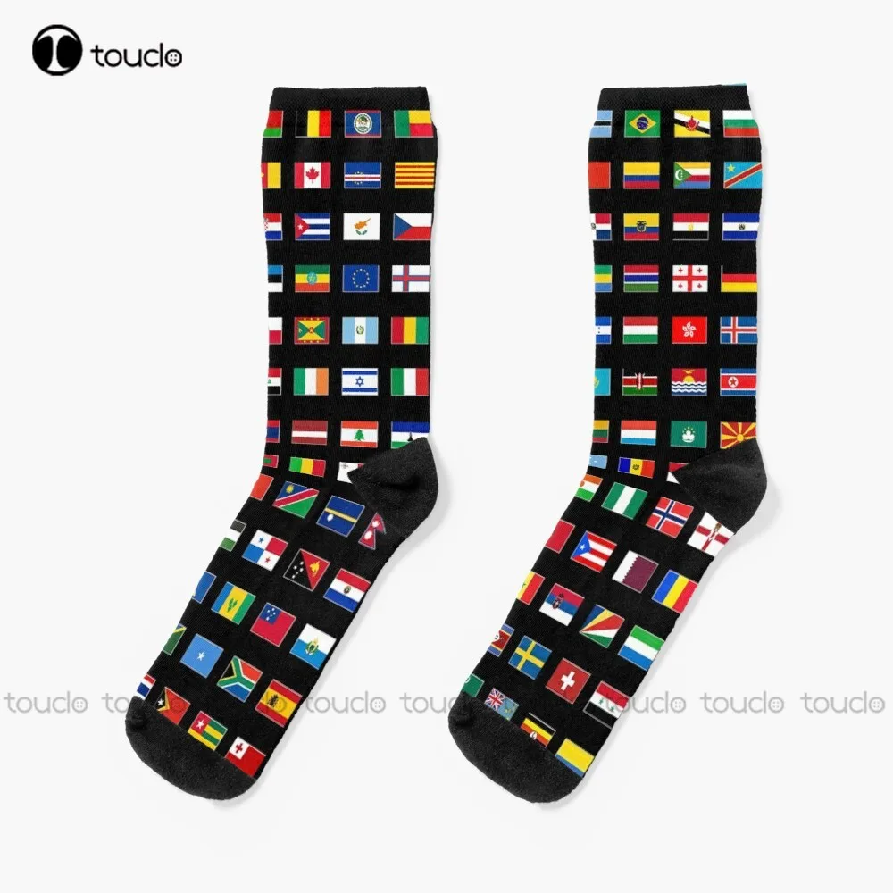 

The Flags Of The World Socks Work Socks For Men Personalized Custom Unisex Adult Teen Youth Socks 360° Digital Print Funny Sock