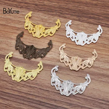 

BoYuTe Wholesale (50 Pieces/Lot) Metal Brass Stamping 34*48MM Filgree Flower Charms Diy Hand Made Jewelry Materials