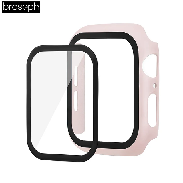 Pink Защитная пленка 3D Sreen для Apple Watch 4 полосы 44 мм 40 мм корпус из поликарбоната чехол для iwatch серии 3 2 1 38 мм 42 мм - Цвет: Pink