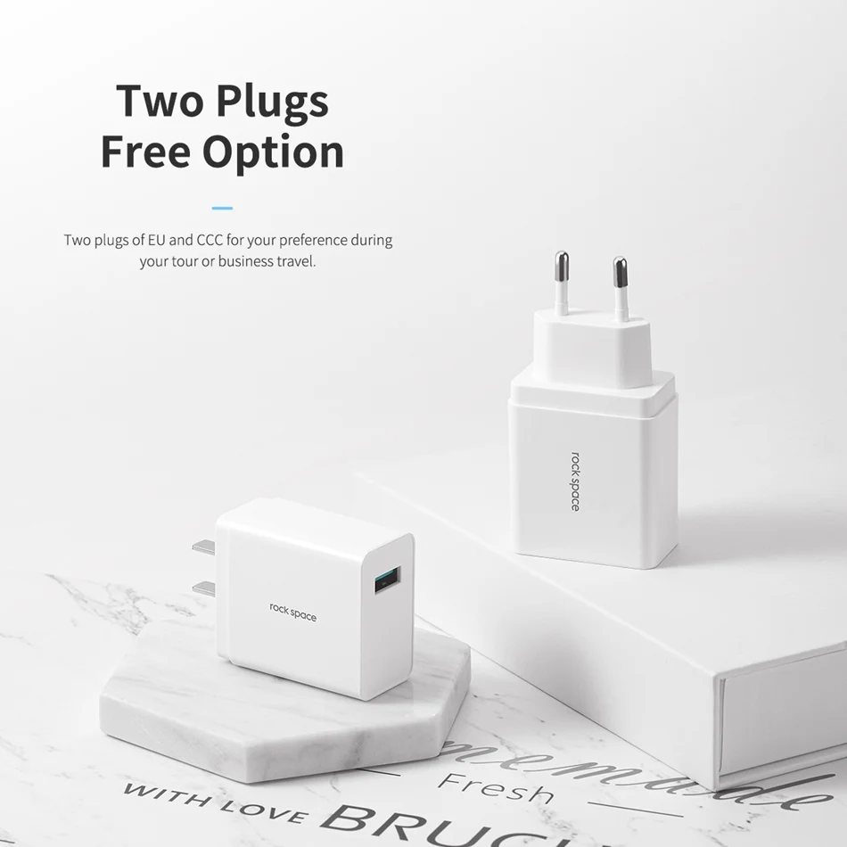 ROCK EU US Plug USB зарядное устройство 18 Вт Mobible зарядное устройство для телефона с 5А быстрая зарядка type C кабель упаковка для huawei SCP адаптер для путешествий