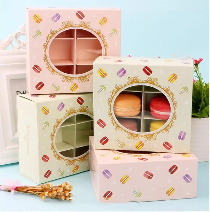 

15pcs Macaron Packaging Box Baking Transparent Window Gift Packaging Drawer Style Cake Box Wedding Party Candy Gift Bag