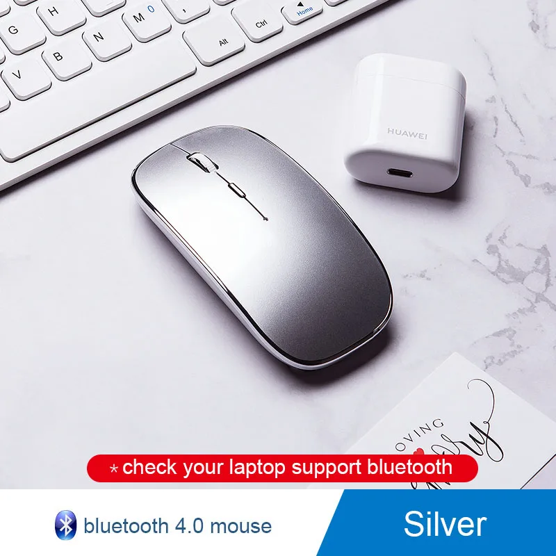 Беспроводная мышь для MacBook air/pro Bluetooth мышь игровая мышь для apple raton inalambrico ordenador draadloze muis для mac - Color: bluetooth Silver 1