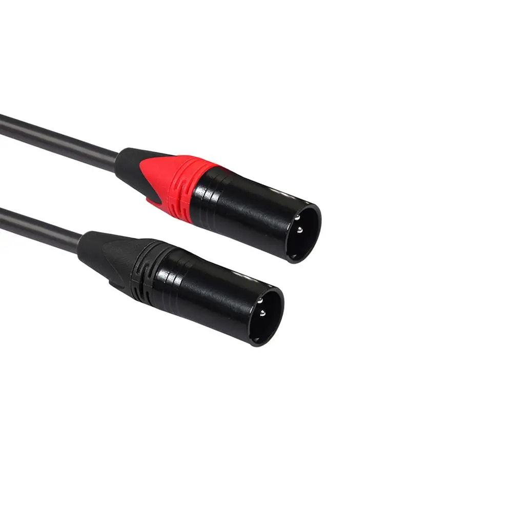 Позолоченный и прочный 2RCA двойной XLR Мужской аудио кабель с двухрядным ПВХ кабель для микрофонного микшера, усилитель для наушников