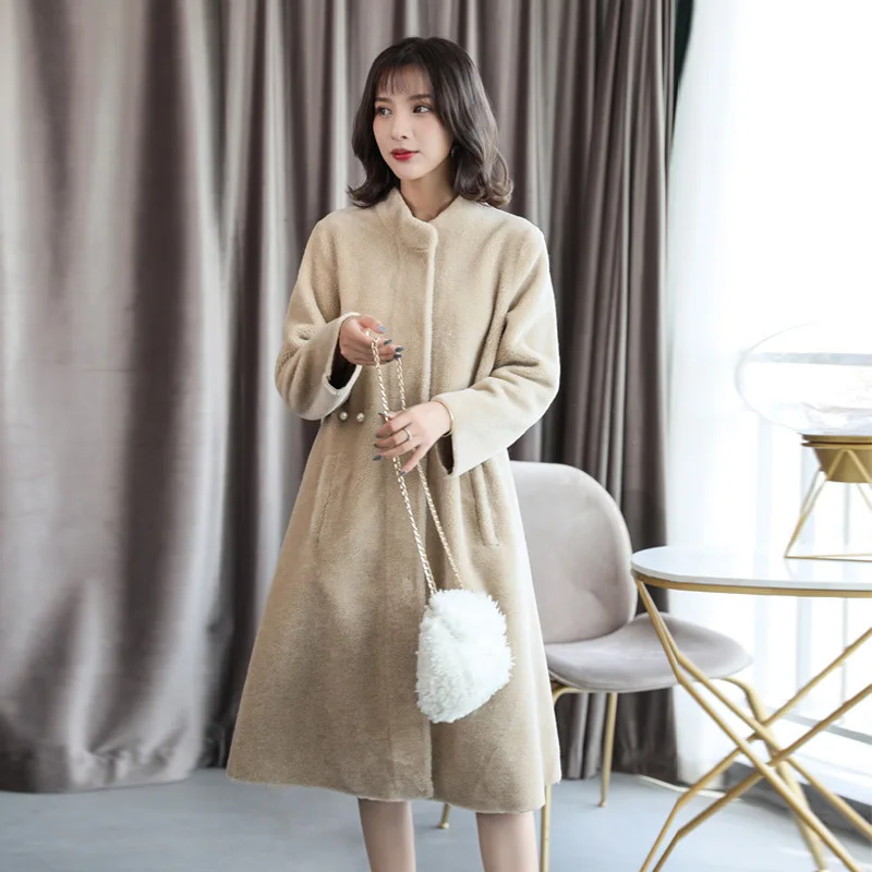 

Real Fur Coat Women Elegant Winter Coat Women Natural Wool Coats for Womens Clothing Abrigos Mujer Invierno 2020 MZ1890 YY684