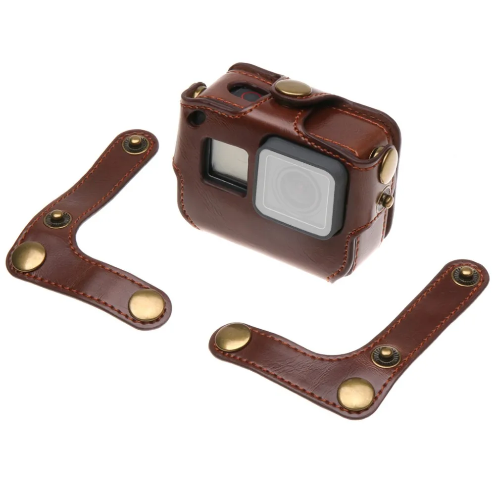 Для экшн-камеры GoPro Hero7 черный/6/5 Камера кожаный чехол Защитная сумка-чехол с крышкой/поясной ремень кожаный чехол Smart Пряжка 1023