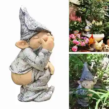 

Funny Dwarfs Resin Ornaments Naughty Gnome Garden Decoration 5 Inch Statue Old Man Lawn Yard Decor Cartoon Statue