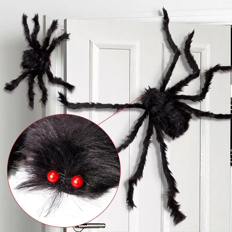 

Halloween Scary Party Scene Props Red Eyes Plush Stretchy Cobweb Spider Web Horror Halloween Decoration For Bar Haunted House