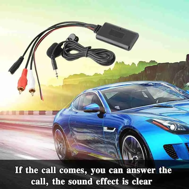 Auto Bluetooth 2rca Aux Adapter Wireless Audio Telefon Rufen Freisprechen  Mikrofon Mit 2rca Aux-in Audio Eingang - AliExpress