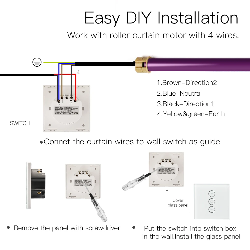 Bermotor Tubular Roller Shade Tirai Shutter Motor Smart Tirai Switch Tuya App Remote Control Bekerja Dengan Alexa Google Home Sistem Kontrol Otomatis Tirai Aliexpress