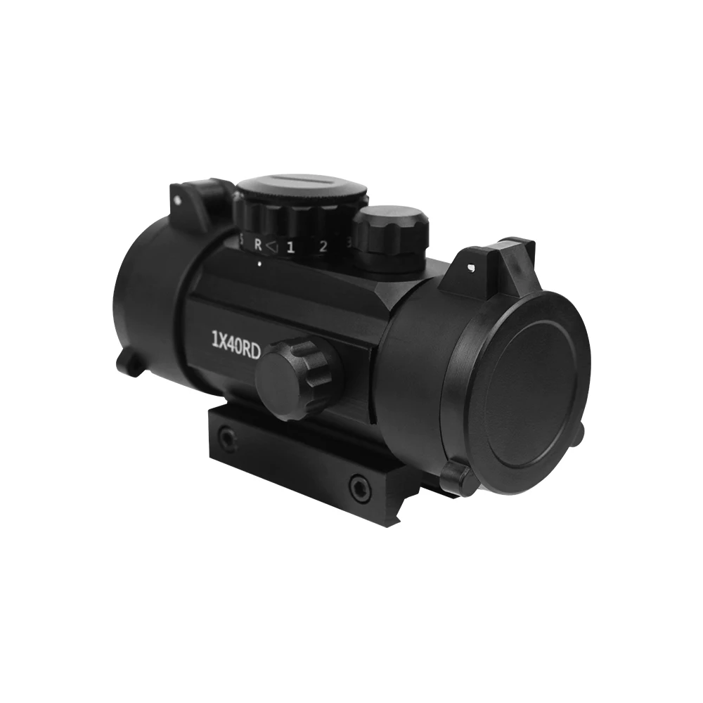 1x40 Red Dot Sight Tactical Scope with Lens Cap 20mm/11mm Rail Mount