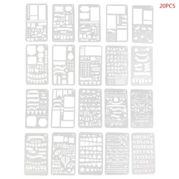 

20Pcs Bullet Journal Stencil Set Plastic Planner DIY Drawing Template Diary Decor Craft