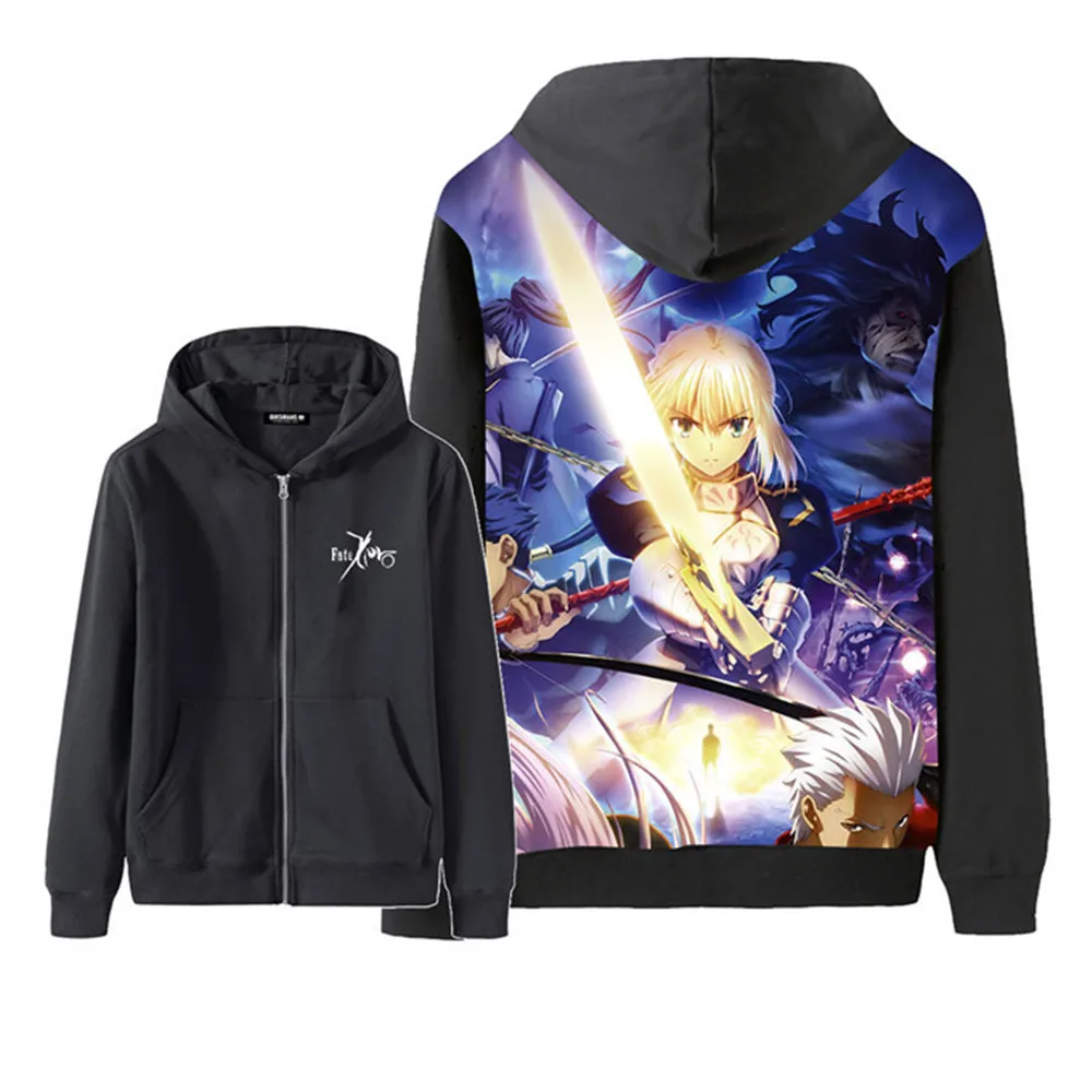 Куртка для косплея Fate/stay night Saber Altria Pendragon Okita Souji, Повседневная Толстовка с капюшоном, спортивная одежда
