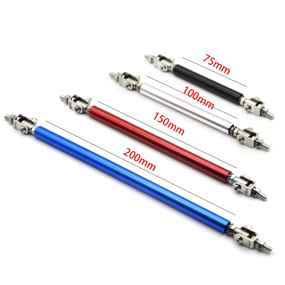 2x Universal Racing Adjustable Front Rear Bumper Lip Splitter Support Bar Kit Racing 75mm/100mm/150mm/200mm Car Styling Tunning
