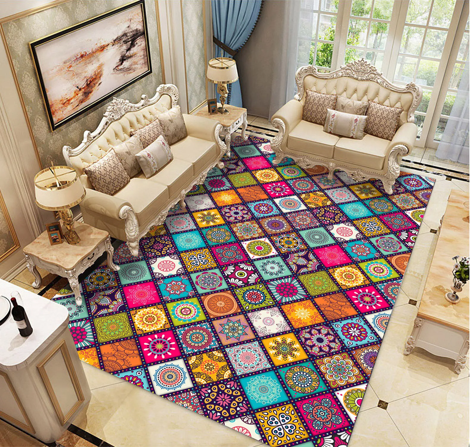 Цветной 3d цветочный ковер для гостиной, большой ковер для спальни, alfombra, детские коврики для дома, гостиной, дивана, пола, коврик для гостиной