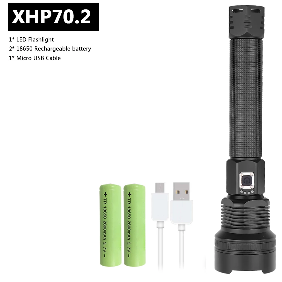 XLamp xhp70.2 самый мощный светодиодный фонарик usb Zoom фонарь 18650 или 26650 перезаряжаемый аккумулятор - Испускаемый цвет: Package B