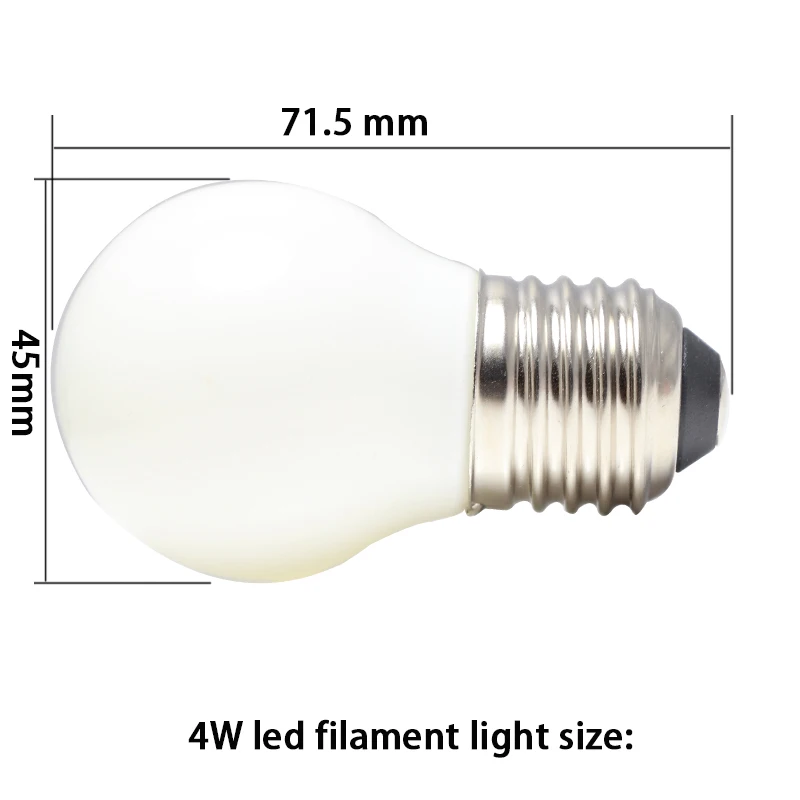 Лампада Светодиодная лампа накаливания e27 лампа G45 220 В диммер молочный корпус Супер 4 Вт белый 6000 К дневной свет энергосберегающая