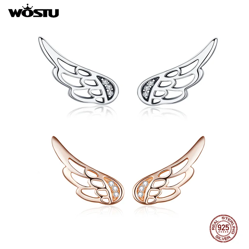 Женские серьги из серебра 925 пробы в виде крыльев|Серьги-гвоздики| |