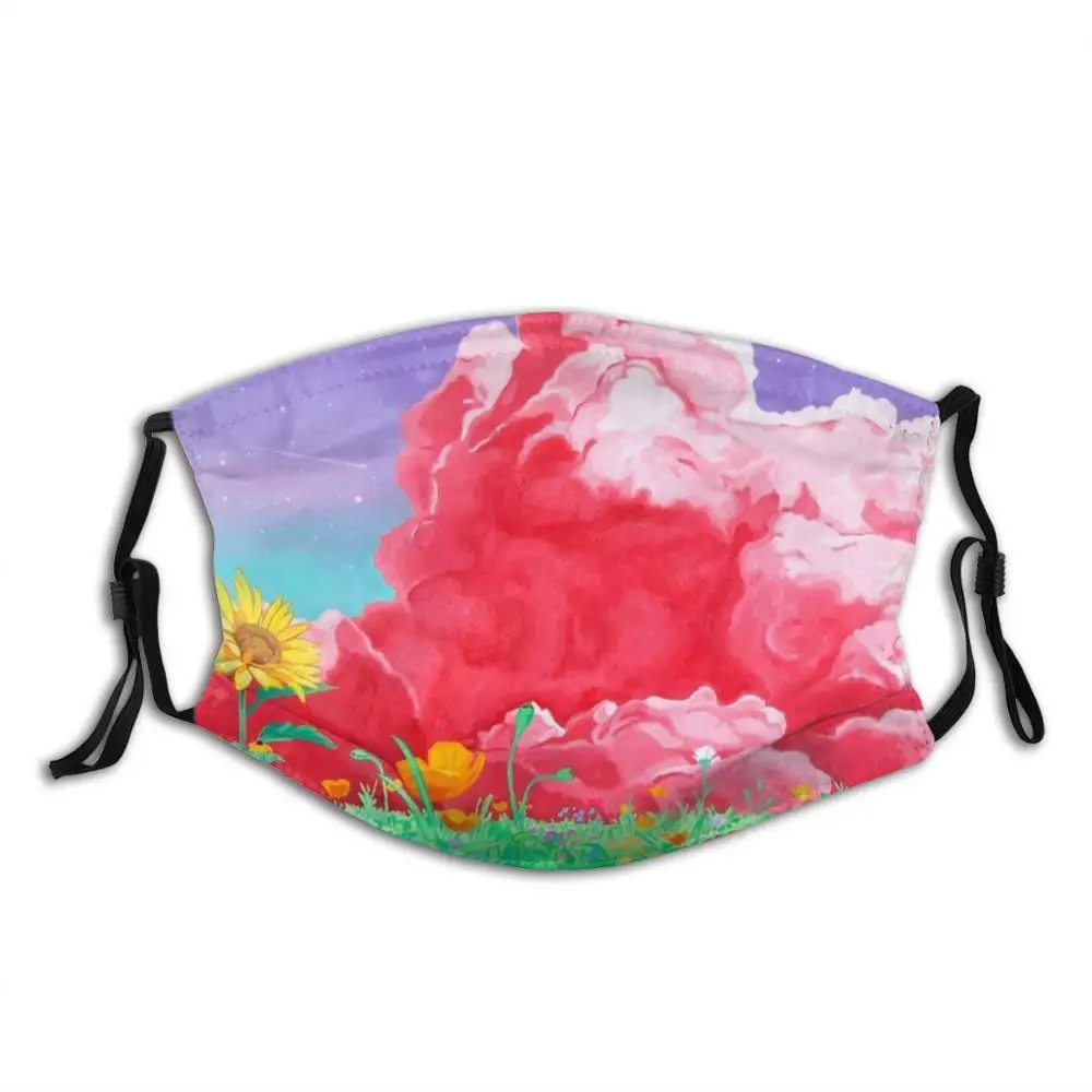 

Pink Clouds Diy Adult Kids Face Mask Fine Art Pop Art Comic Acrylic Color Palette Pop Culture Pop Landscape Flowers Grass