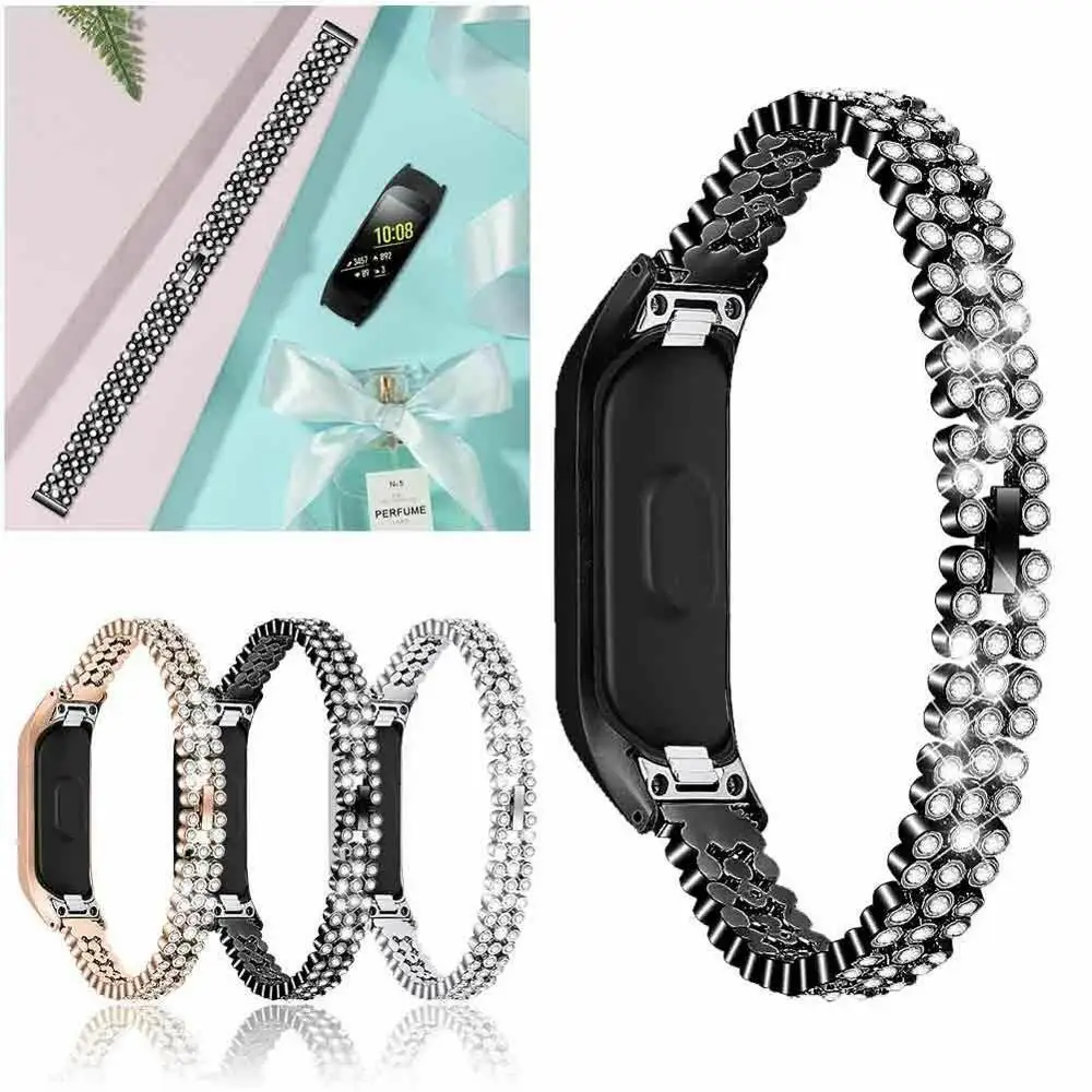 Для samsung Galaxy fit-e SM-R375/Fit SM-R370 ремешок из нержавеющей стали ремешок на запястье Замена горный хрусталь браслет ремешок для часов