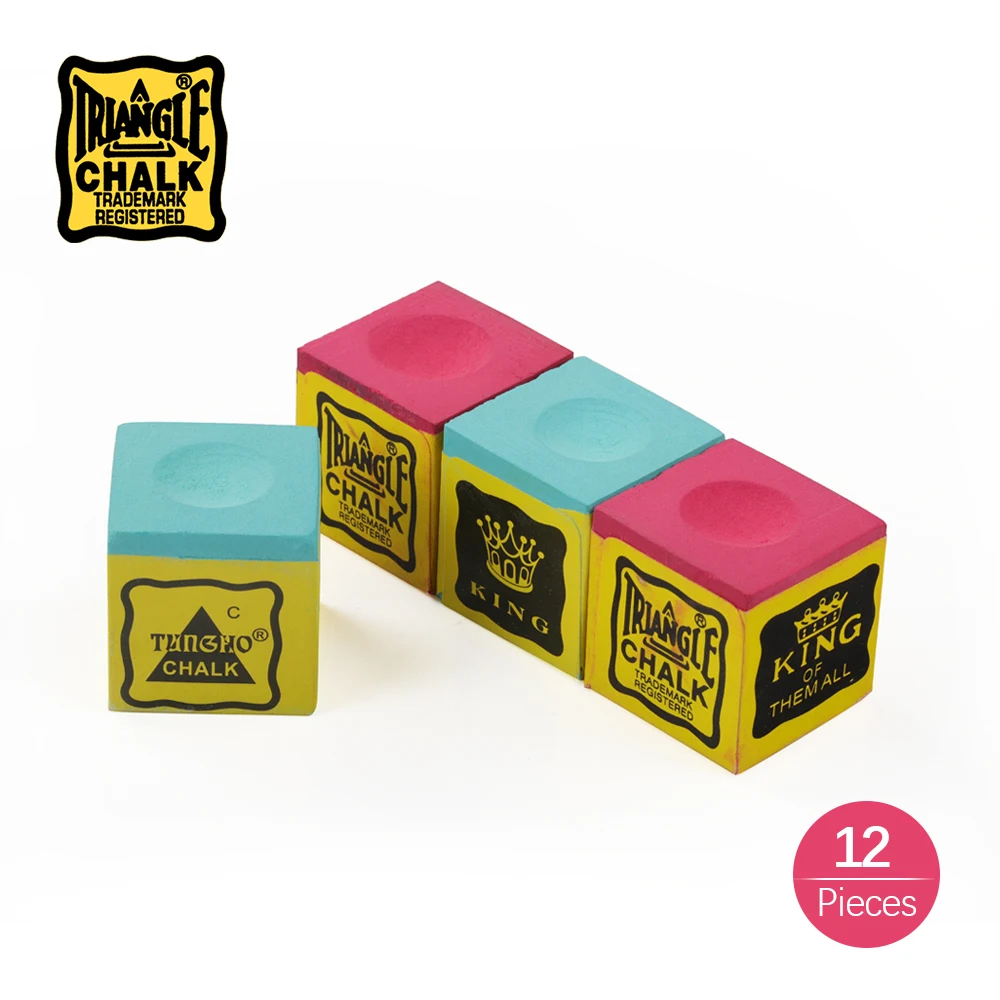 

Triangle Chalks 12 Pcs Snooker Billiard Chalks Pool Cue Stick No-slip Easy To Powder Chalk Billiard Accessories For Dropshippers