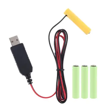 

LR03 AAA Battery Eliminator USB Power Supply Cable Replace 1 to 4pcs 1.5V AAA Battery For Electric Toy Flashlight Clock LED