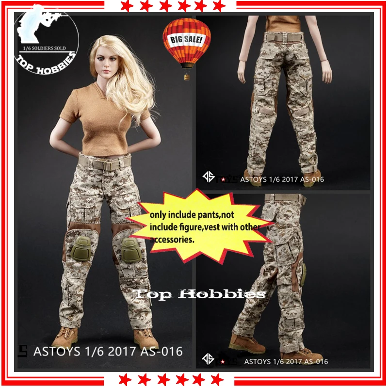 Экшн фигурки 1:6 для куклы ASTOYS AS016 Navy SEAL Desert Digital Clothing Cam женские военные штаны Jiaou 12