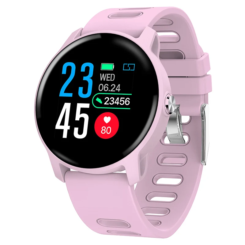 Smart watch Pink Смарт-часы фитнес-трекер часы для IOS Android телефон сердечного ритма кровяное давление часы IP68 Водонепроницаемые умные часы для женщин и мужчин - Цвет: Smart watch Pink