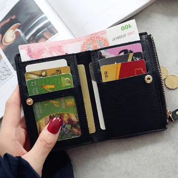 

Fashion Women Short Wallet PU Leather Cherry Embroidery Coin Purse Card Holders Lady Girl Mini Money Bag MU8669