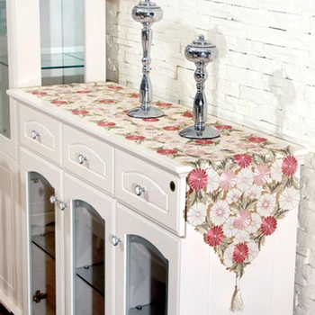 

Creative Home Decoration Embroidered Table Runner Pastoral Style Waterproof Oil Tricolor Embroidered Tablecloths