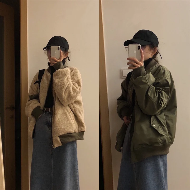 Price is not lower than make firm offers winter lambs wool cardigan coat against thickening cotton-padded jacket | Женская одежда