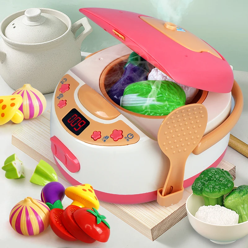 Supermarket baby multi-function toy girl steam simulation rice cooker children's kitchen cooking family rice cooker J03