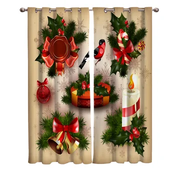 

Bell Bow Ribbon Candle Window Curtains Living Room Curtain Kitchen Curtains Home Decor