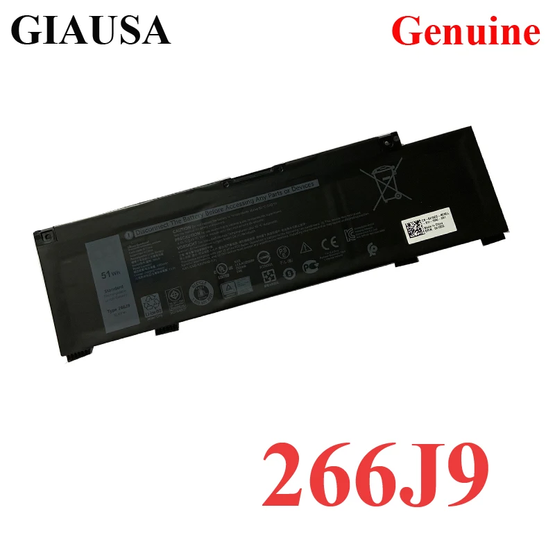 GIAUSA Genuine 266J9 battery for Dell G3 15 3590 15PR-1648BR 15PR-1742BR 15PR-1745W 11.4V 51WH | Компьютеры и офис