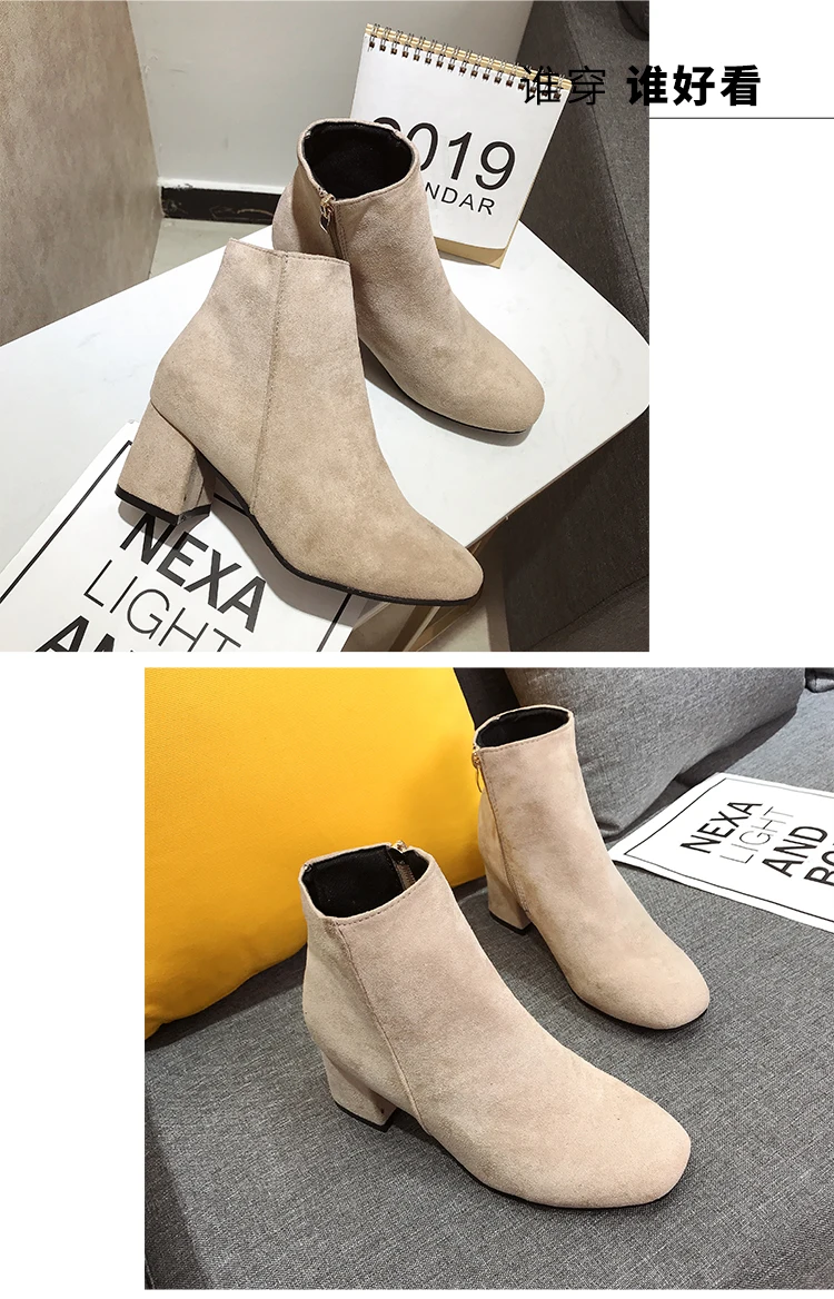 Autumn Boots Bootee Woman Low Heels booties Round Toe Booties Ladies Shoes Martins For Women Lace Up Luxury Designer Med