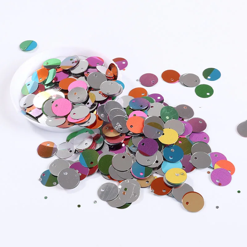 LC/10 mm side hole/circular/10grams Sequins PVC Flat for DIY Card Making Craft Color Collection - Цвет: 2