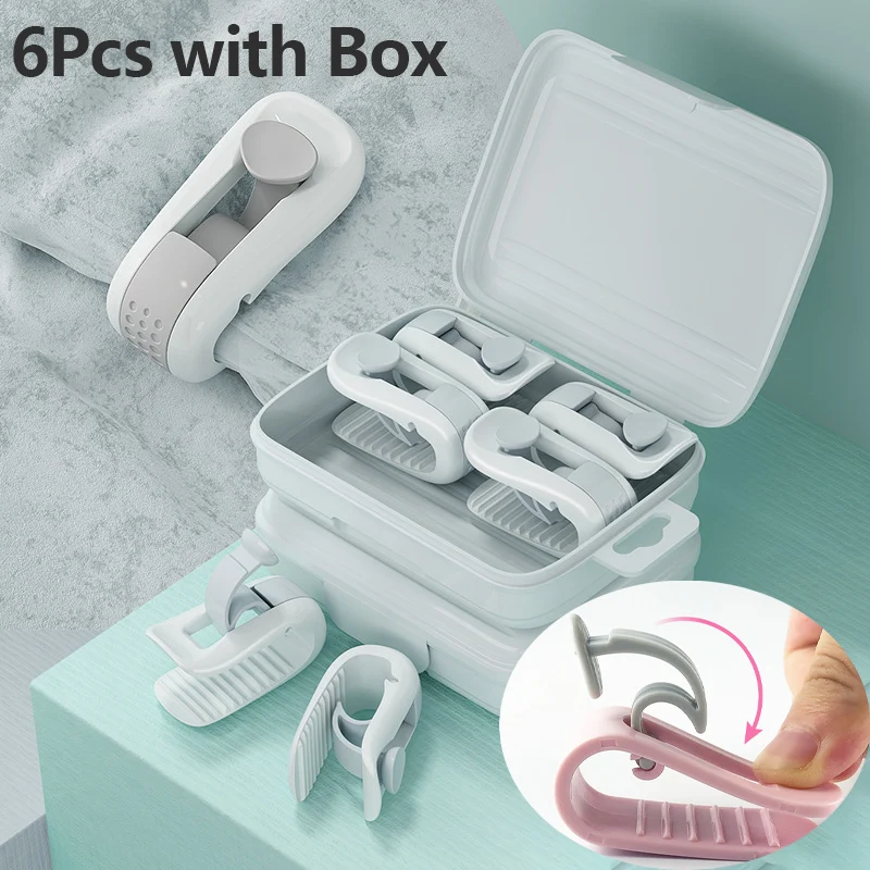 

6pcs Set Quilt Holder Macaron Non-slip Quilt Blanket Clips One Key to Unlock Blankets Cover Fastener Clip Holder Bed Accessories