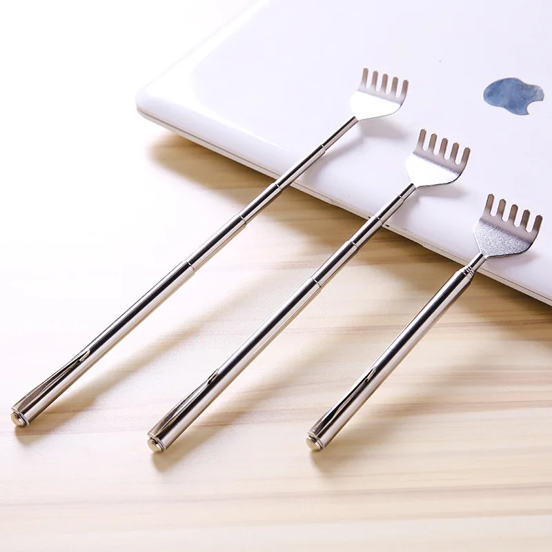 

Practical Handy Portable Adjustable Stainless Pen Clip Back Scratcher Telescopic Pocket Scratching Massage Kit