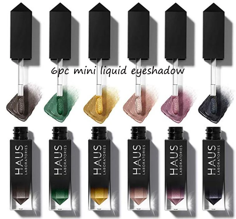 HAUS beauty блеск для губ Рождественский набор из шести многомерных оттенков по всему спектру блеска перламутровый от Lady gaga - Цвет: 6 liquid eyeshadow