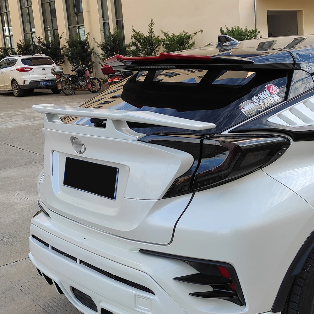 Задний спойлер на крышу багажника крылья для Toyota CHR 2018 2019 2020 блестящий черный и