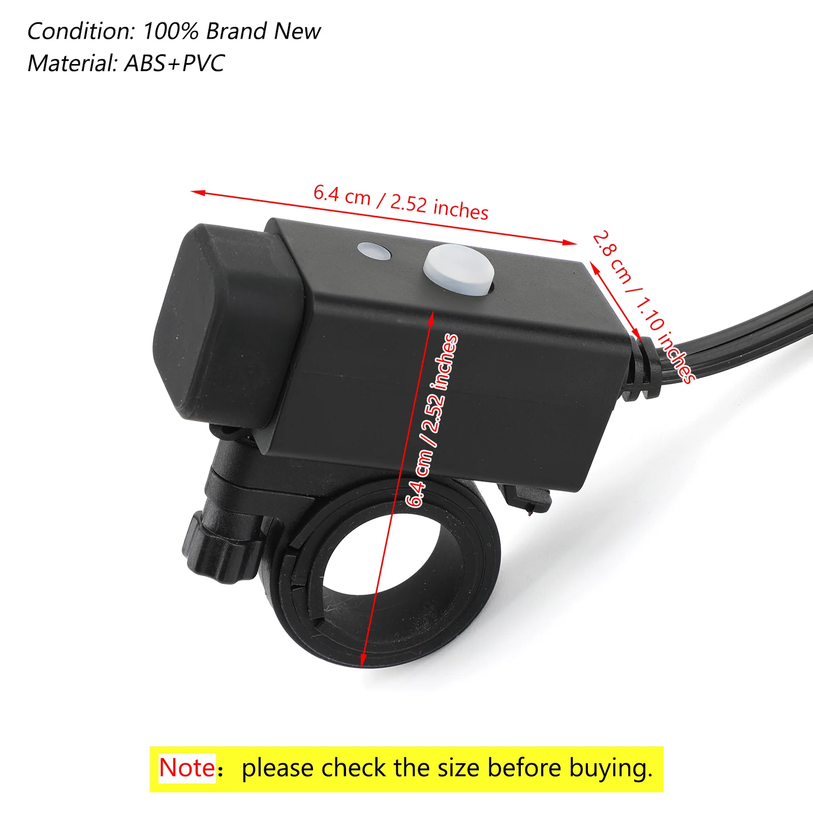 Areyourshop Универсальный SAE двойной USB Порты и разъёмы Зарядное устройство адаптер для gps мобильного телефона Водонепроницаемый для Yamaha ATV UTV мотоцикл Запчасти