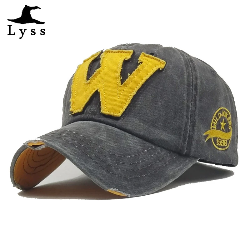 

Man Bone woman Retro Washed Baseball Hats Wearing Grinding Embroidery Letter W cotton Snapback Hat casquette Adjustable caps