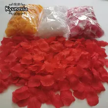 Kyunovia, 1000 шт, полиестовые лепестки роз, Petalos De Rosa, свадебные украшения, искусственная ткань, Свадебные лепестки роз BY42