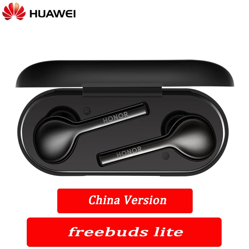 Беспроводные наушники huawei Freebuds lite, водонепроницаемые, с управлением нажатием, Беспроводная зарядка Bluetooth 4,2 - Цвет: china black