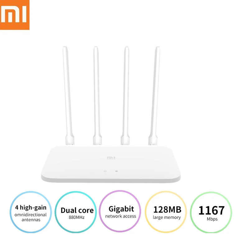 Mi Xiao mi WiFi беспроводной маршрутизатор 4A Gigabit Edition 128 Мб DDR3 2,4 ГГц 5 ГГц двухдиапазонный 1167 Мбит/с Wifi маршрутизатор WiFi удлинитель