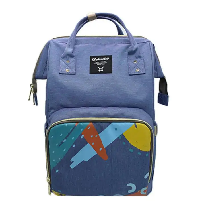 Обновленный рюкзак для подгузников Dokoclub, сумка для хранения детских подгузников, водонепроницаемая сумка для путешествий, Большая вместительная сумка для подгузников для папы - Цвет: Colorful Purple
